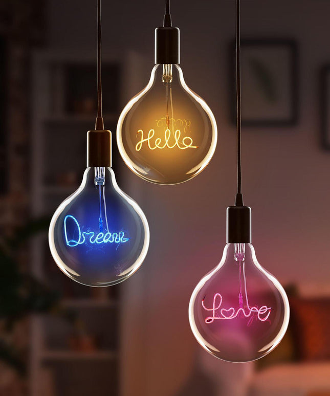 Fancy LED крушка с надпис Hello