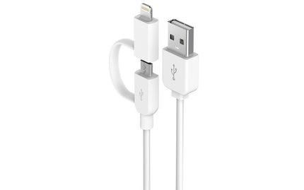 Кабел Devia 2 в 1 microUSB и USB-Lightning