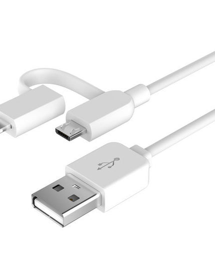 Кабел Devia 2 в 1 microUSB и USB-Lightning