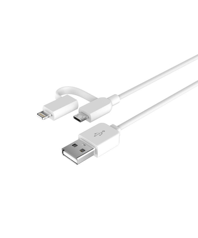 Кабел Devia 2 в 1 microUSB и USB-Lightning
