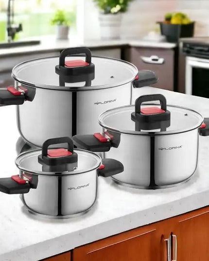 Комплект тенджери от стомана Florina, серия Space, 6 части