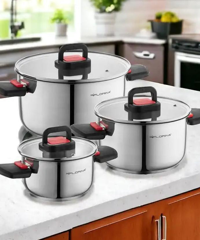 Комплект тенджери от стомана Florina, серия Space, 6 части