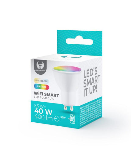 LED крушка Смарт GU10 5,5W RGB+CCT+DIM Tuya 400lm 230V RTV500003
