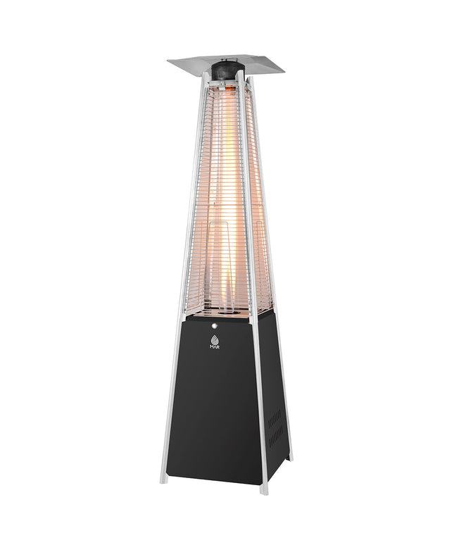 Външен газов отоплител тип пирамида MAR GH-203, 13 kW, ODS сензор, Черен/инокс