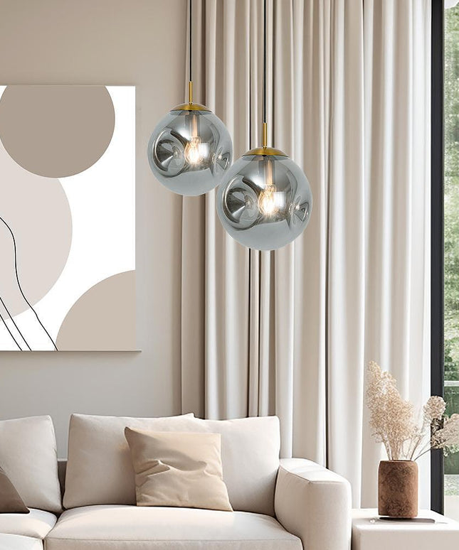 Пендел Oscar Fume стъкло Ø25 см E27, Viokef