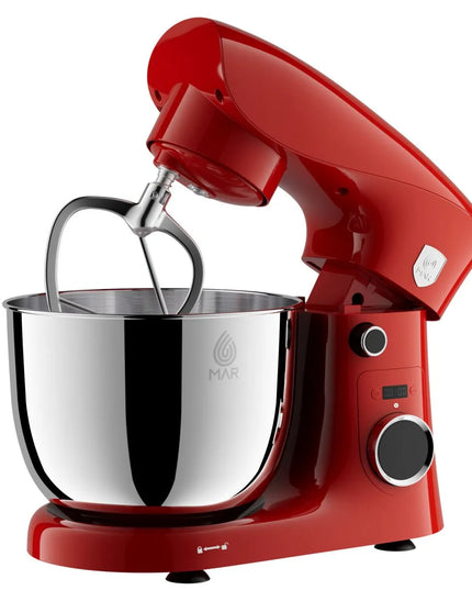 Планетарен миксер MAR MR1001, 10 скорости, 5.0L купа, 1500W, Черен/Червен