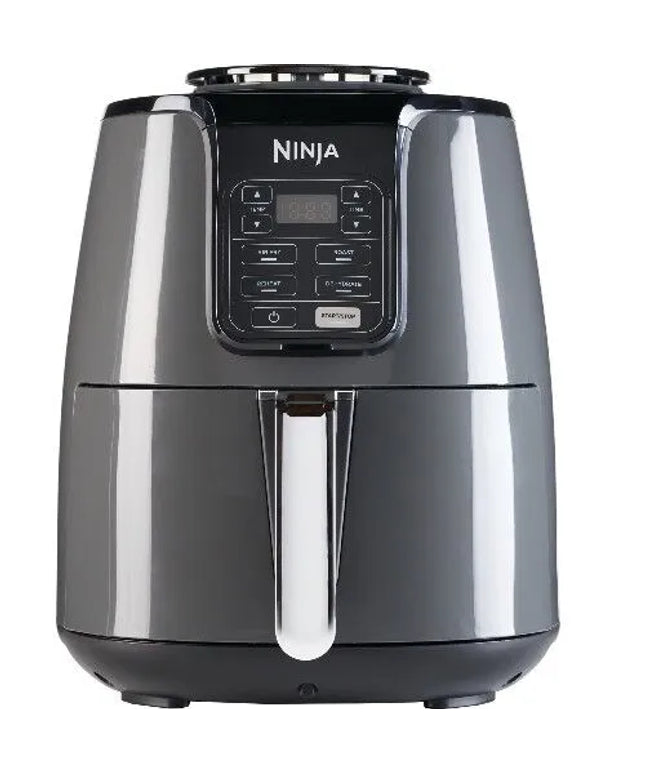 Фритюрник с горещ въздух Ninja Air AF100UK, 1550W, 4 функции за готвене, 3.8 л, СивЧерен