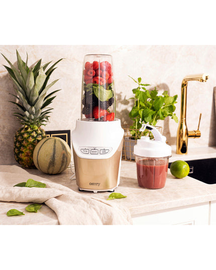 Нутри блендер Camry CR 4071, 1700W Max, Smoothie maker, Мелничка за кафе, 2 чаши BPA Free, 2 скорости, Златист