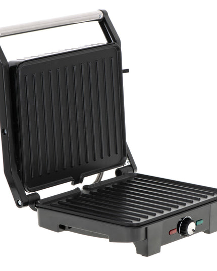 Грил преса Adler AD-3051, 2800W, Тефлоново покритие, Термостат, 180 градусово отваряне, ЧеренИнокс