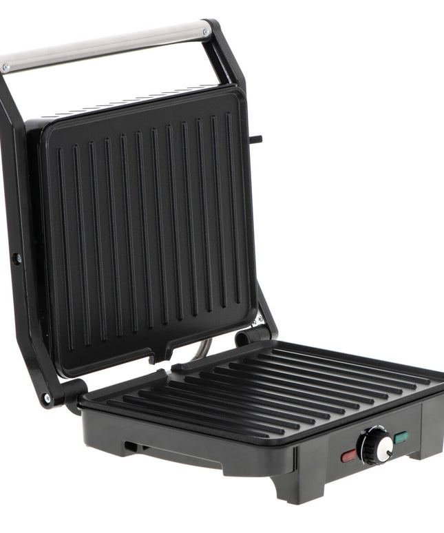 Грил преса Adler AD-3051, 2800W, Тефлоново покритие, Термостат, 180 градусово отваряне, ЧеренИнокс
