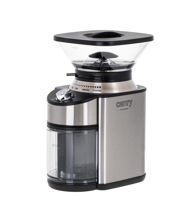 Кафемелачка Camry CR 4443 Burr, 200W, 16 настройки на смиляне, 230 гр, ЧеренИнокс