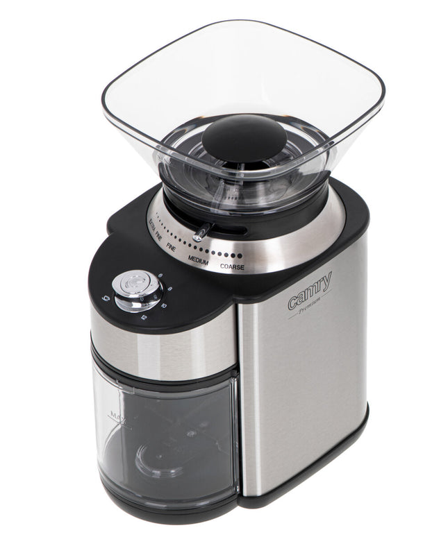 Кафемелачка Camry CR 4443 Burr, 200W, 16 настройки на смиляне, 230 гр, ЧеренИнокс