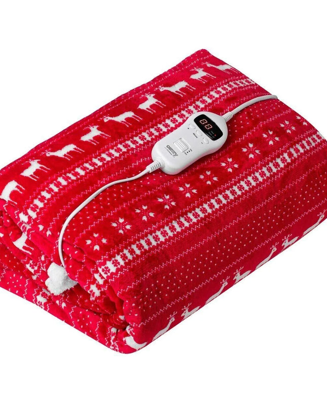 Електрическо одеяло Camry CR 7441, 120W, Двойно, 10 степени, Таймер, Коледна шарка