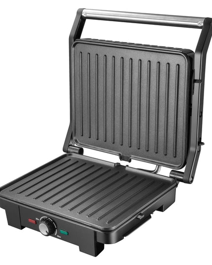 Грил преса Adler AD-3051, 2800W, Тефлоново покритие, Термостат, 180 градусово отваряне, ЧеренИнокс