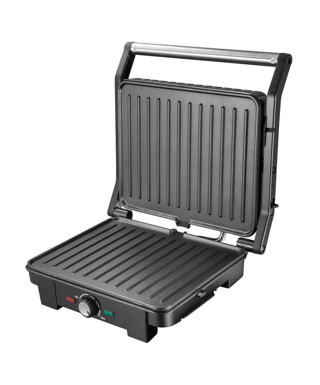 Грил преса Adler AD-3051, 2800W, Тефлоново покритие, Термостат, 180 градусово отваряне, ЧеренИнокс