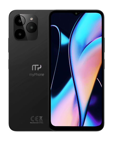 Телефон myPhone N23 в черен цвят с подарък калъф