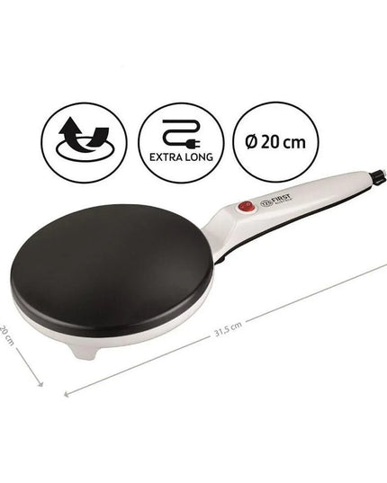 Уред за палачинки First Austria FA-5307-2, 600W, 20 см, Незалепващо покритие, Бял