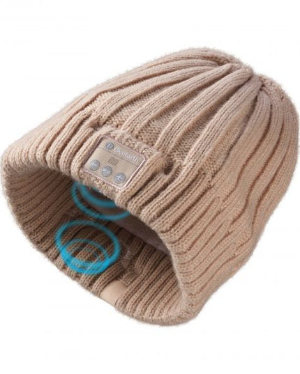 Зимна шапка с Bluetooth слушалки, Розова