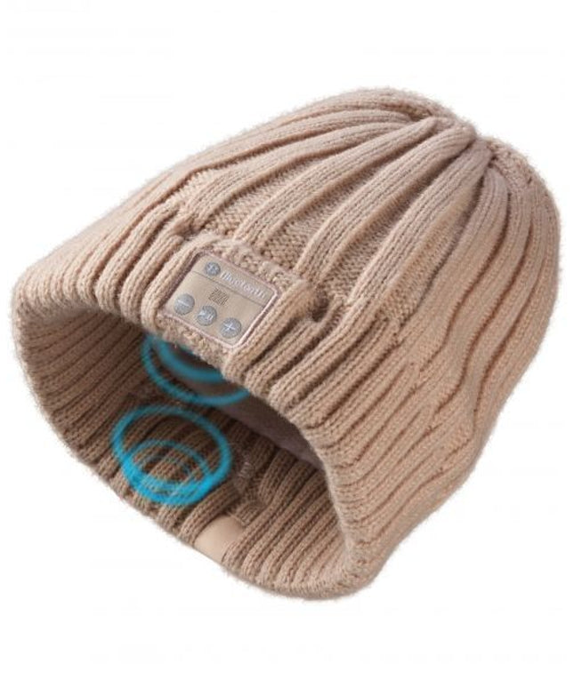 Зимна шапка с Bluetooth слушалки, Розова